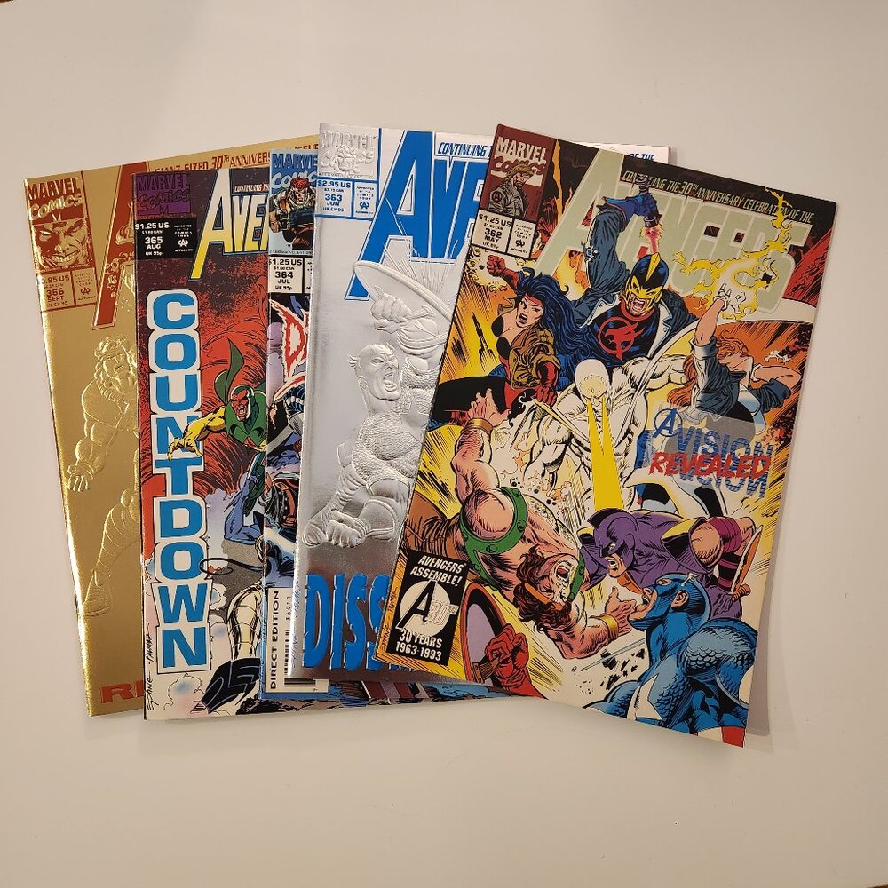 Lot of 5 Avengers Comic Books 362 363 364 365 366 Marvel Comics 1993 Run 90s